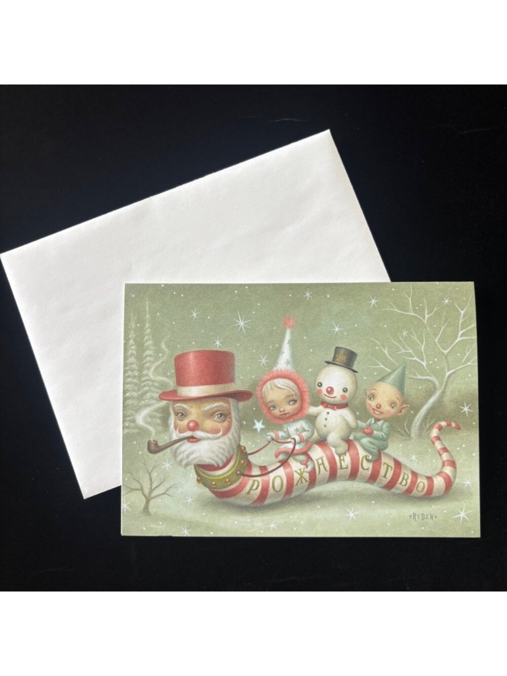 Mark Ryden Santa Worm Christmas Card MOCA 2000 Surrealism Pop Art Rare Vintage
